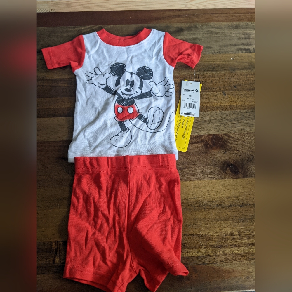 Disney Mickey mouse 9m shorts pajamas